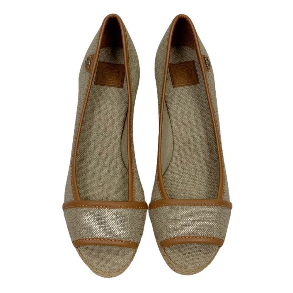 COPY - Tory Burch Espadrille Open Toe Wedge Heels Tan 7.5